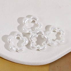 White Resin Pendants, Flower Charms, White, 20mm