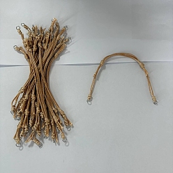 Цвет Древесины 20шт. регулируемый корейский вощеный полиэстеровый шнур для изготовления браслетов, 304 кольца прыжок из нержавеющей стали, цвет нержавеющей стали, деревесиные, 9-1/4 дюйм (23.5 см)