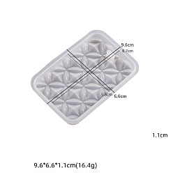 Rectangle DIY Silicone Stereoscopic Pattern Pendant Molds, Resin Casting Molds, Clay Craft Mold Tools, Rectangle, 96x66x11mm