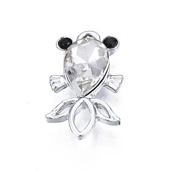 Белый Опал Талисман из сплава, со стразами, без кадмия и без свинца, золотая рыбка, белый опал, 20x11.5x4.5 мм, отверстие : 1.8 мм