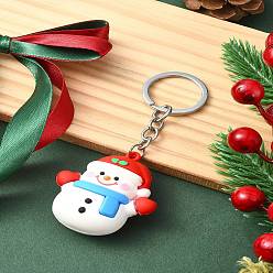 Снеговик Пвх пластиковый брелок, литыми кольцами, снеговик, 10.8 см, Кулон : 53 мм