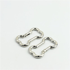 Platinum Zinc Alloy Buckle Ring, Webbing Belts Buckle, for Luggage Belt Craft DIY Accessories, Bone, Platinum, 48x28x4.5mm