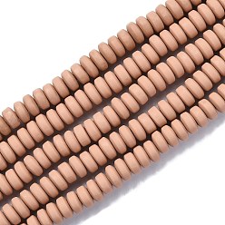 Camel Handmade Polymer Clay Beads Strands, for DIY Jewelry Crafts Supplies, Flat Round, Camel, 6~7x3mm, Hole: 1.5mm, about 113~116pcs/strand, 15.55 inch~16.14 inch(39.5~41cm)