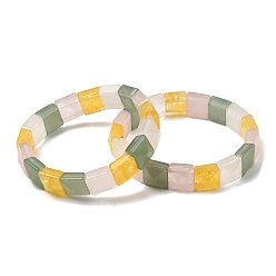 Смешанные камни Браслеты из натуральных смешанных камней, эластичные браслеты для женщин и мужчин, смешанные окрашенные и неокрашенные, внутренний диаметр: 2-1/4~2-3/8 дюйм (5.55~5.95 см)