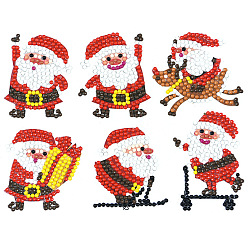 Santa Claus DIY Christmas Theme Diamond Painting Sticker Kit, Including Resin Rhinestones Bag, Diamond Sticky Pen, Tray Plate and Glue Clay, Santa Claus, 150x150mm