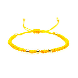 JS-B200002F Durable Acrylic Gold Bead Bracelet for Couples, Handmade Jewelry Gift