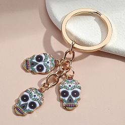 E4192 Drip oil alloy color owl ladybug dark flower grimace key chain bag ornaments