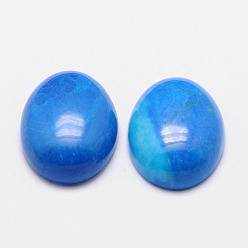 Синий Природные кабошонов Говлит, окрашенные, овальные, синие, 40x30x7 мм
