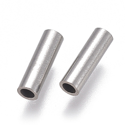 Stainless Steel Color 304 Stainless Steel Tube Beads, Stainless Steel Color, 10x3mm, Hole: 2mm