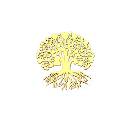 Tree of Life Brass Self Adhesive Decorative Stickers, Golden Plated Metal Decals, for DIY Epoxy Resin Crafts, Tree of Life, 30mm