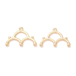 Real 18K Gold Plated Brass Chandelier Component Links, Cloud, Real 18K Gold Plated, 12x18x2.6mm, Hole: 1mm & 0.8mm