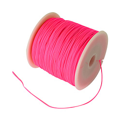 Deep Pink Braided Nylon Thread, Chinese Knotting Cord Beading Cord for Beading Jewelry Making, Deep Pink, 0.5mm, about 150yards/roll