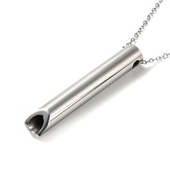 Stainless Steel Color 304 Stainless Steel Whistle Pendant Necklaces, Stainless Steel Color, 19.69 inch(50cm)