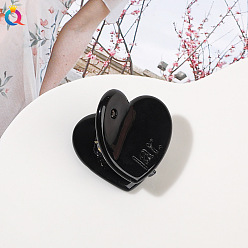 Studded Mini Hair Clip - Black Heart Sparkling Rhinestone Hair Clip for Women - Elegant and Minimalistic Side Grip Accessory