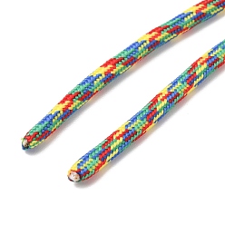 Farbig Polycotton-Geflechtschnur mit Innenkern, Runde, für Schnürsenkel, Schlüsselanhänger, Herstellung von Seilarmbändern, Farbig, 5 mm, ca. 90~100 Meter/Bündel