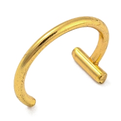 Oro Revestimiento de iones (ip) 304 anillos de labios de acero inoxidable joyería perforadora, joyería del cuerpo de los pernos prisioneros de la nariz, dorado, 8.5x10 mm