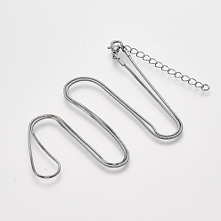 Черный Цвет Металла Латунные квадратные ожерелья в виде змей, с карабин-лобстерами , металлический черный , 18.5 дюйм (47.2 см), 1 мм