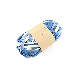 Steel Blue Polyester Cloth Yarn, For Hand Knitting Thick Thread, Crochet Cloth Yarn, Steel Blue, 2.2mm, about 38.28 Yards(35m)/Skein