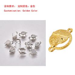 Золотой Обшивка стойки латунными поручнями, льда поручительств выбор щепотка, без никеля , золотые, 17x11x10 мм