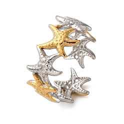 Золотой & Цвет Нержавеющей Стали 304 двухцветные манжетные кольца из нержавеющей стали, ионное покрытие (ip), золотые и нержавеющая сталь цвет, 9 мм