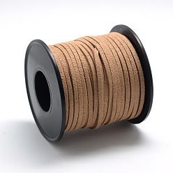 BurlyWood Faux Suede Cords, Faux Suede Lace, BurlyWood, 2.7x1.5mm, about 27.34 yards(25m)/roll