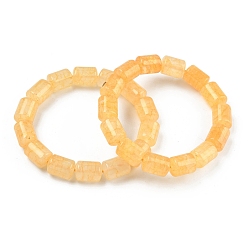 Другие Кварцы Браслеты из окрашенных в колонны бусин натурального оранжевого кварца на эластичной основе для женщин и мужчин, внутренний диаметр: 2.17 дюйм (5.5 см)