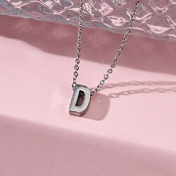 Letter D 304 подвесные из нержавеющей стали ожерелья, буквы, Буква D, 15.94 дюйм(40.5см)~16.14 дюйм(41см)+54мм удлинитель, буквы: 10x6x4 мм.