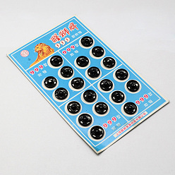 Gunmetal Flat Round Iron Sewing Snap Button, Press Studs, Gunmetal, 16x5mm, Hole: 2x1mm, 20sets/card