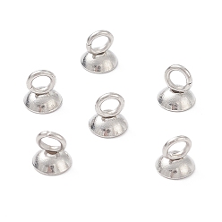 Stainless Steel Color 201 Stainless Steel Bead Cap Pendant Bails, for Globe Glass Bubble Cover Pendants, Stainless Steel Color, 5.5x5mm, Hole: 2~2.5mm