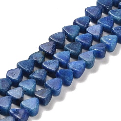 Bleu Brins de perles de dolomite naturelles, teint, triangle, bleu, 5.5~6x6~6.5x3mm, Trou: 1mm, Environ 72 pcs/chapelet, 16.14 pouce (41 cm)