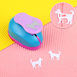 Dog Plastic Paper Craft Hole Punches, Paper Puncher for DIY Paper Cutter Crafts & Scrapbooking, Random Color, Dog Pattern, 70x40x60mm