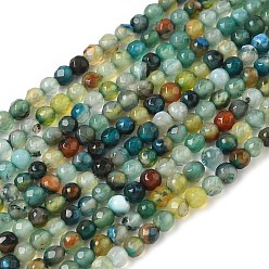 (52) Непрозрачная лаванда Природный агат бисер нитей, граненые, круглые, окрашенная и подогревом, разноцветные, 4 мм, отверстие : 0.8 мм, около 88~94 шт / нитка, 14.5 дюйм