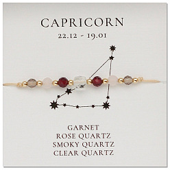 Capricorn Natural Gemstone Constellation Beaded Bracelets, Capricorn, Colorful, 11 inch(28cm)