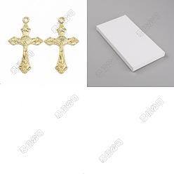 Golden 80Pcs Alloy Pendants, For Easter, Crucifix Cross Charms, Lead Free and Cadmium Free, Golden, 33.5x20.5x2.5mm, Hole: 2mm