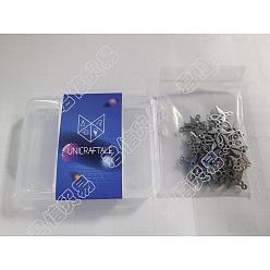 Stainless Steel Color 201 Stainless Steel 2-Loop Link Pendants, Angel, Stainless Steel Color, 15.5x14x1mm, Hole: 1.4mm, 40pcs/box