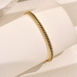 Золотой 304 Браслеты из нержавеющей стали с панцирной цепью для женщин, золотые