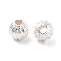 Серебро 925 бусины из стерлингового серебра в виде тыквы, серебряные, 5 мм, отверстие : 1.6 мм, 47 шт / 10 г