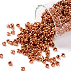 (562) Burnt Orange Metallic TOHO Round Seed Beads, Japanese Seed Beads, (562) Burnt Orange Metallic, 8/0, 3mm, Hole: 1mm, about 1110pcs/50g