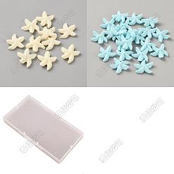 Couleur Mélangete 70pcs 2 cabochons en résine opaque couleurs, étoiles de mer, couleur mixte, 20.5x21x6~6.5mm, 35 pcs / couleur