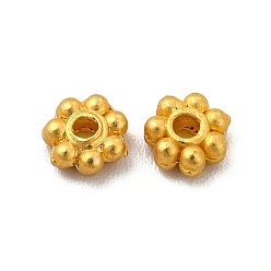 Matte Gold Color Rack Plating Alloy Spacer Beads, Flower, Matte Gold Color, 4.5x4x1.8mm, Hole: 1mm