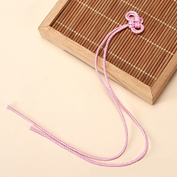 Pink Polyester Chinese Knot Tassel Big Pendants, Pink, 400mm