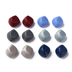Mixed Color Opaque Acrylic Beads, Nuggets, Mixed Color, 15.5x14x11mm, Hole: 1.8mm, about 380pcs/500g