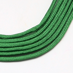 Зеленый 7 внутренние сердечники веревки из полиэстера и спандекса, ровный цвет, для изготовления веревочных браслетов, зелёные, 4~5 мм, около 109.36 ярдов (100 м) / пачка, 420~500 г / пачка