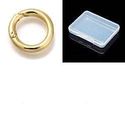 Real 18K Gold Plated 6Pcs Rack Plating Brass Spring Gate Rings, Cadmium Free & Lead Free, Long-Lasting Plated, Real 18K Gold Plated, 13x2.5mm