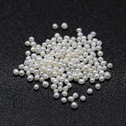 White Natural Cultured Freshwater Pearl Beads, No Hole/Undrilled, Round, White, 0.8~1mm