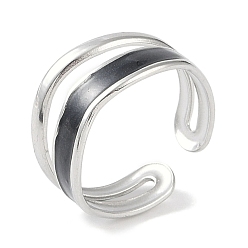 Нержавеющая Сталь Цвет 304 эмалевые кольца на пальцах манжеты из нержавеющей стали, широкие открытые кольца для женщин, цвет нержавеющей стали, регулируемый, 10 мм