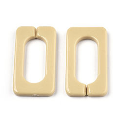 Wheat Opaque Acrylic Linking Rings, Quick Link Connectors, for Cross Chains Making, Rectangle, Wheat, 43.5x23x4.5mm, Inner Diameter: 30x12mm, about 147pcs/500g