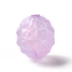 Сливовый Светящиеся акриловые бусины, блеск бисера, светится в темноте, граненые круглые, слива, 15.5x15 мм, отверстие : 3 мм, Около 250 шт / 500 г