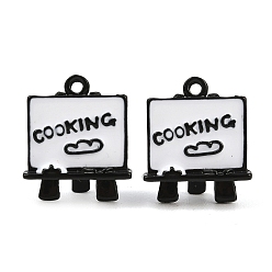 Черный Подвески из эмали и сплава, стойки покрытие, окрашеные, подвески для мольбертов, без кадмия, без никеля и без свинца, чёрные, 21x18x9 мм, отверстие : 1.8 мм