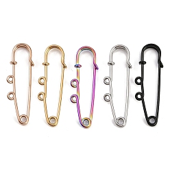 (52) Непрозрачная лаванда 304 Булавки для килта из нержавеющей стали с 2 петлями, ионное покрытие (ip), разноцветные, 49.5x16.5x5 мм, отверстие : 1.6 мм